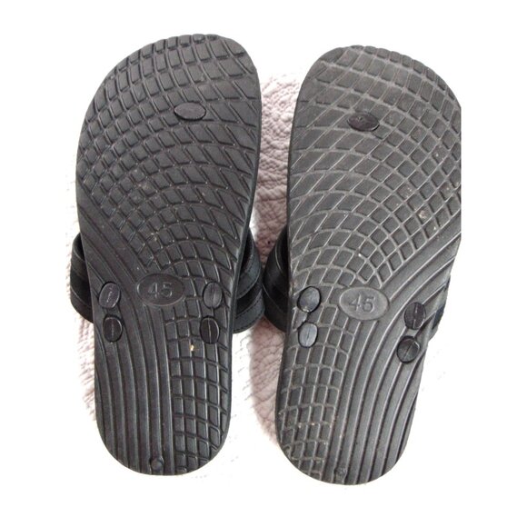 Sand Tracks Flip Flops Thongs Sandals 45 EU, 12 US Black EUC - Picture 3 of 4